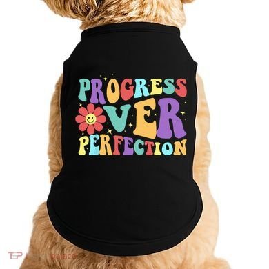 Motivational Progress Over Perfection Back To School Teacher Doggie Tank