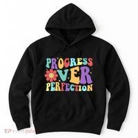 Motivational Progress Over Perfection Back To School Teacher Hoodie thumb 0
