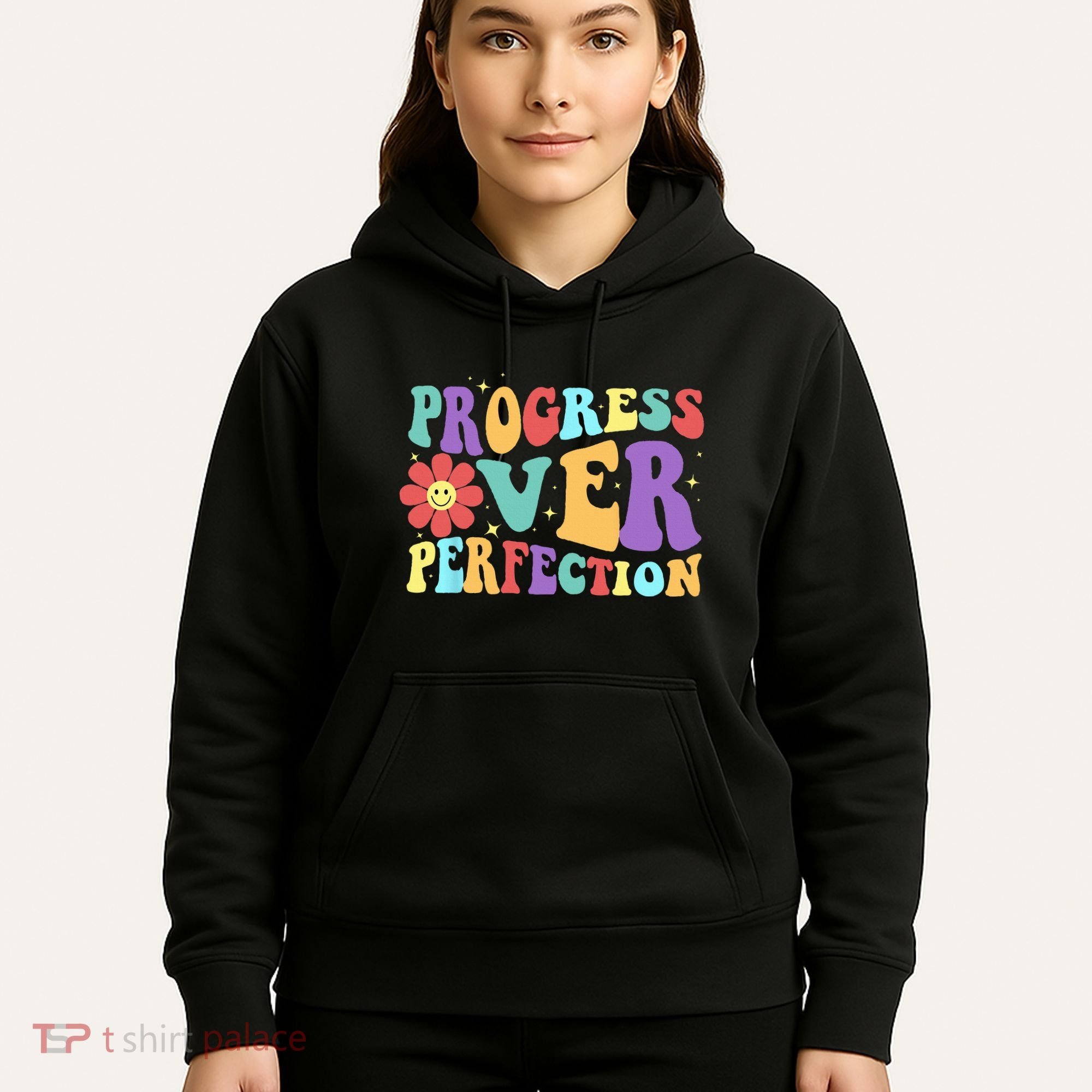 Motivational Progress Over Perfection Back To School Teacher Hoodie