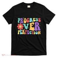 Motivational Progress Over Perfection Back To School Teacher T-Shirt thumb 0