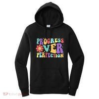Motivational Progress Over Perfection Back To School Teacher Women's Hoodie thumb 0