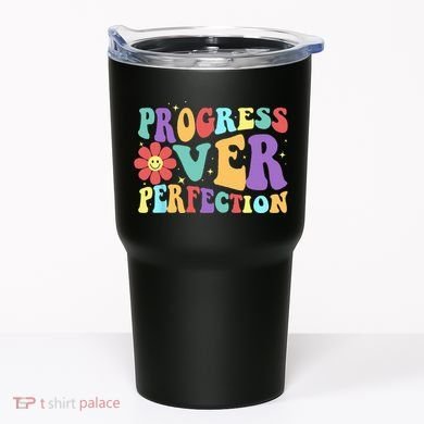 Motivational Progress Over Perfection Back To School Teacher Tumbler