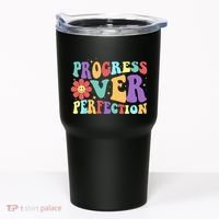 Motivational Progress Over Perfection Back To School Teacher Tumbler thumb 0