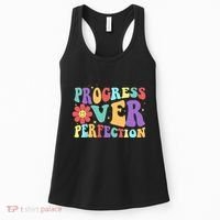 Motivational Progress Over Perfection Back To School Teacher Women's Tank Top thumb 0