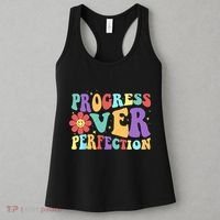 Motivational Progress Over Perfection Back To School Teacher Women's Tank Top thumb 3