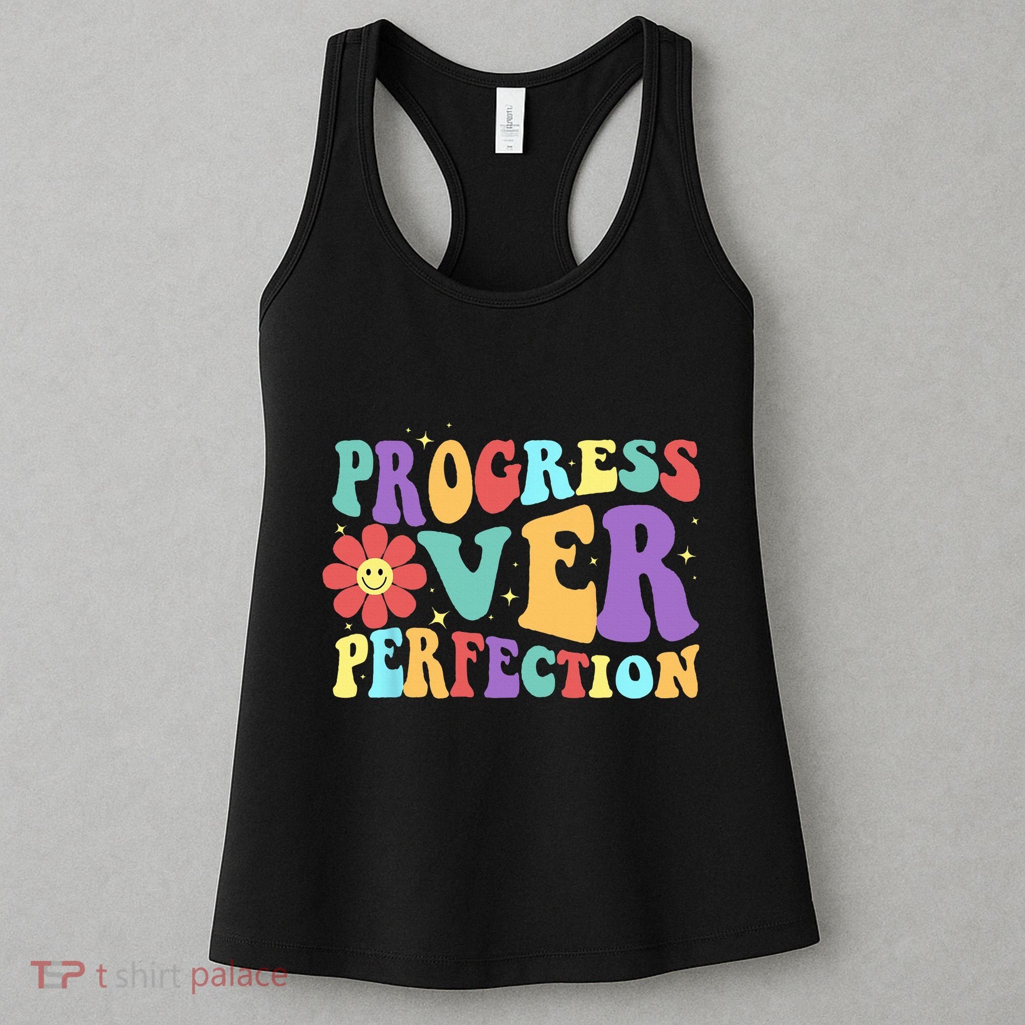 Motivational Progress Over Perfection Back To School Teacher Women's Tank Top