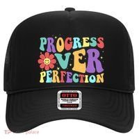 Motivational Progress Over Perfection Back To School Teacher Hat thumb 0