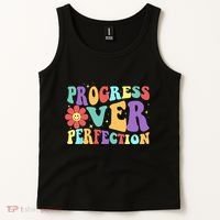 Motivational Progress Over Perfection Back To School Teacher Tank Top thumb 2