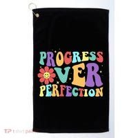 Motivational Progress Over Perfection Back To School Teacher Golf Towel thumb 0