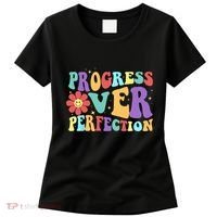 Motivational Progress Over Perfection Back To School Teacher Women's T-Shirt thumb 0