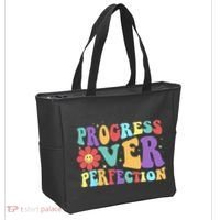 Motivational Progress Over Perfection Back To School Teacher Tote Bag thumb 2