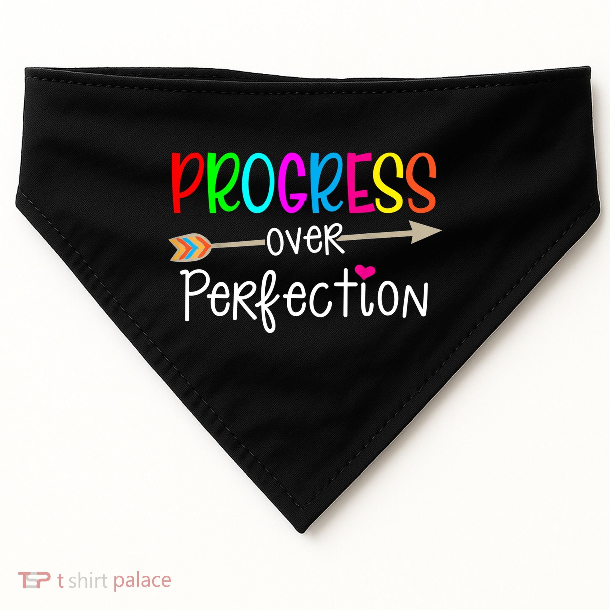 Motivational Progress Over Perfecti To School Teacher Gift USA-Made Doggie Bandana