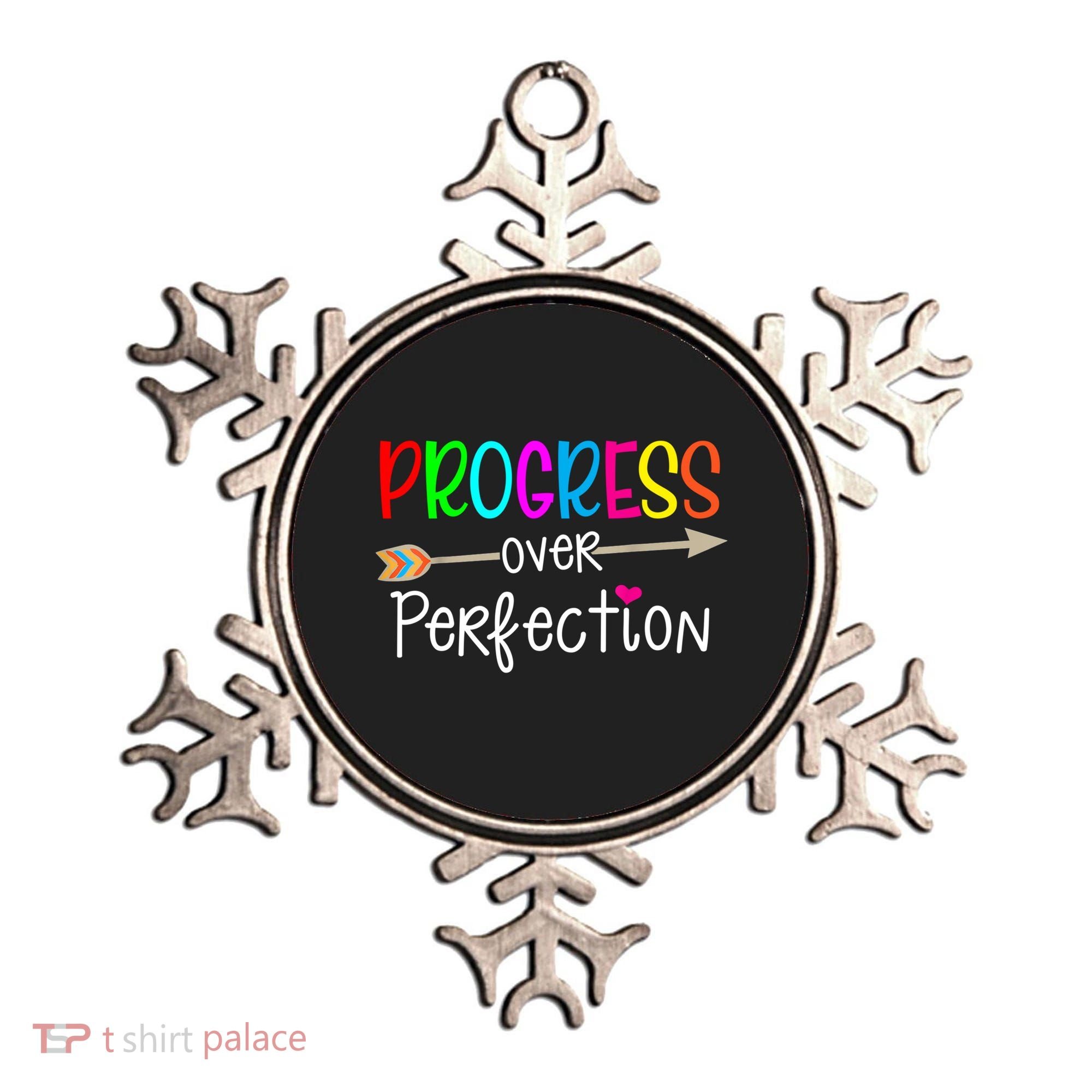 Motivational Progress Over Perfecti To School Teacher Gift Ornament