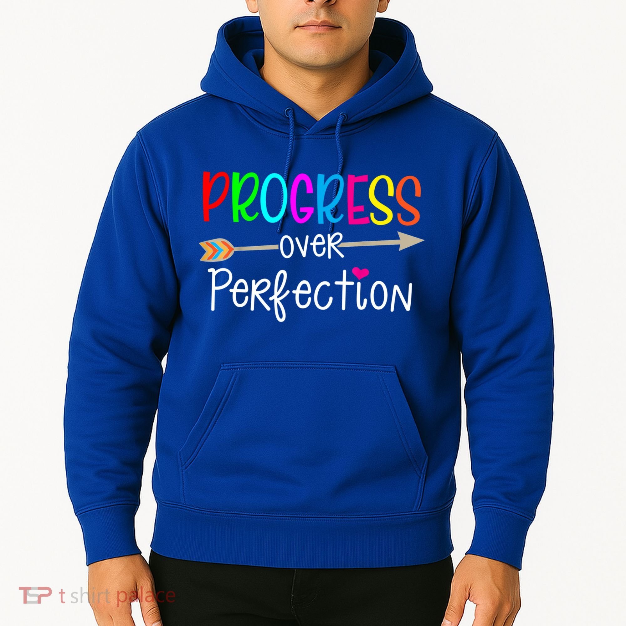 Motivational Progress Over Perfecti To School Teacher Gift Hoodie