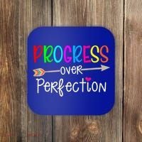 Motivational Progress Over Perfecti To School Teacher Gift Coaster thumb 0