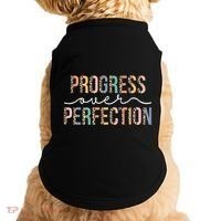 Motivational Progress Over Perfection Leopard Print Teacher Doggie Tank thumb 0