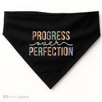 Motivational Progress Over Perfection Leopard Print Teacher USA-Made Doggie Bandana thumb 0