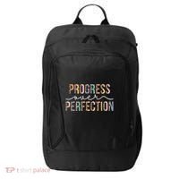 Motivational Progress Over Perfection Leopard Print Teacher City Backpack thumb 0