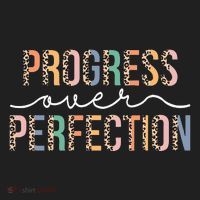 Motivational Progress Over Perfection Leopard Print Teacher Beanie thumb 2