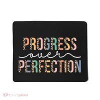 Motivational Progress Over Perfection Leopard Print Teacher Mousepad thumb 0