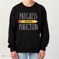 Motivational Progress Over Perfection Back To School Teacher Women's Sweatshirt thumb 0