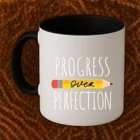 Motivational Progress Over Perfection Back To School Teacher Coffee Mug thumb 2
