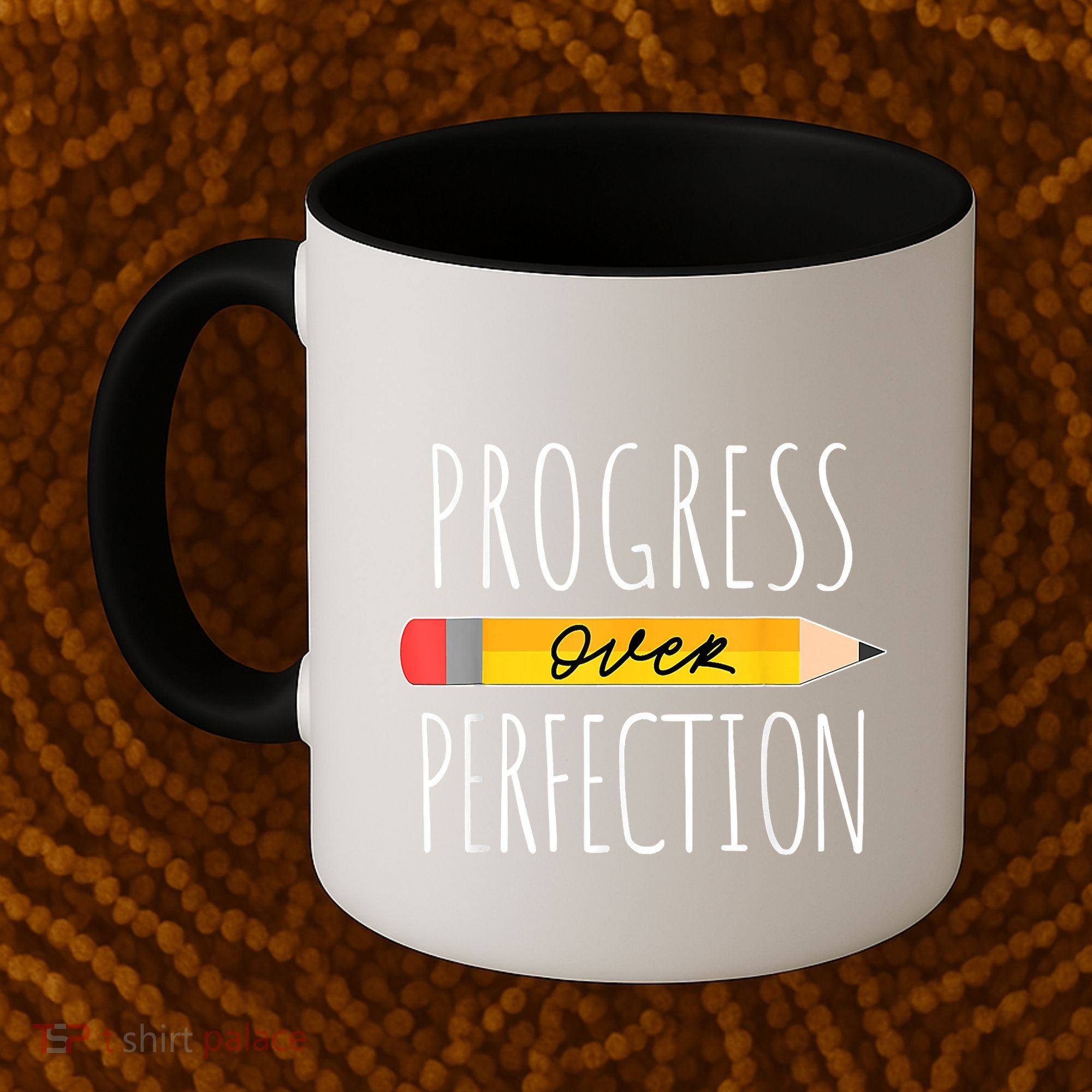 Motivational Progress Over Perfection Back To School Teacher Coffee Mug