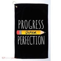 Motivational Progress Over Perfection Back To School Teacher Golf Towel thumb 0