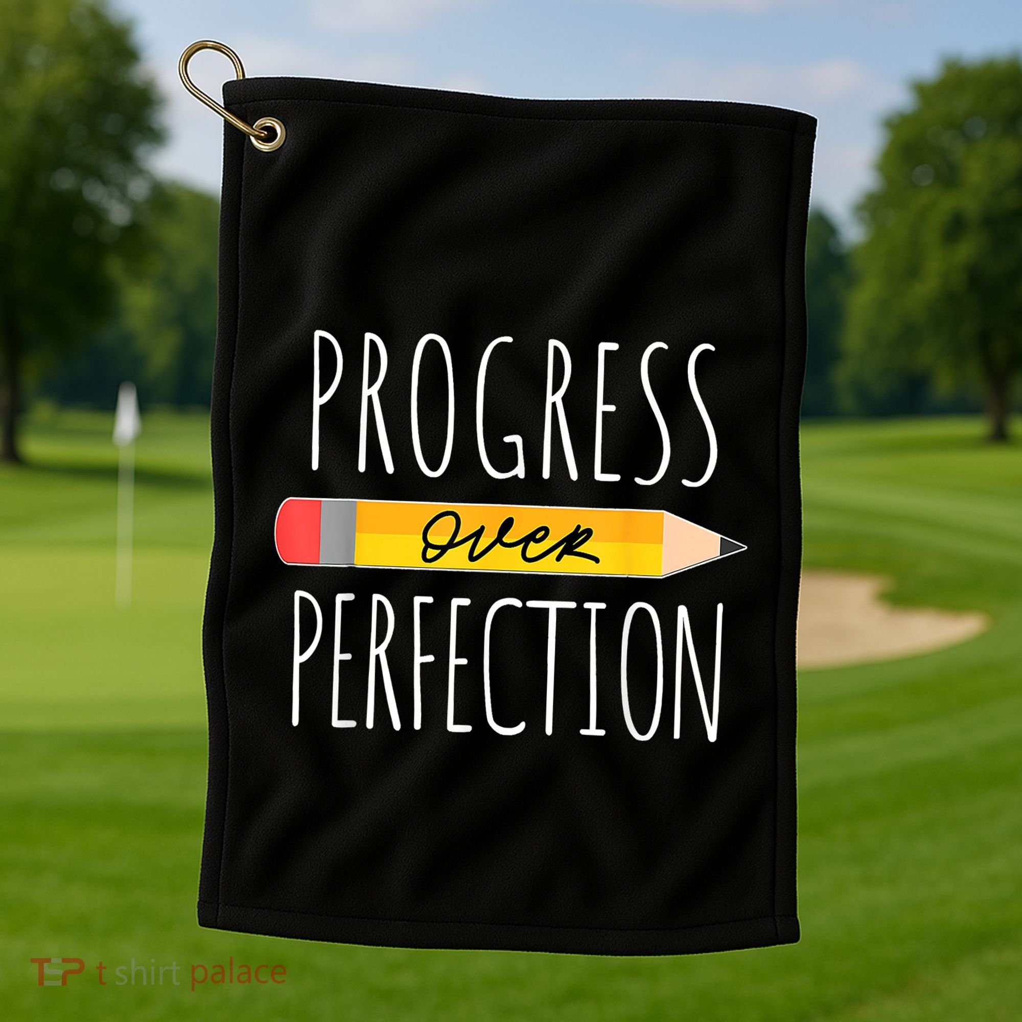 Motivational Progress Over Perfection Back To School Teacher Golf Towel