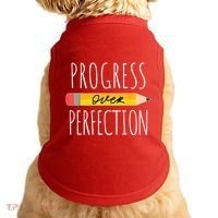 Motivational Progress Over Perfection Back To School Teacher Doggie Tank thumb 0