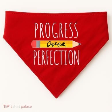 Motivational Progress Over Perfection Back To School Teacher USA-Made Doggie Bandana