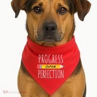 Motivational Progress Over Perfection Back To School Teacher USA-Made Doggie Bandana thumb 1