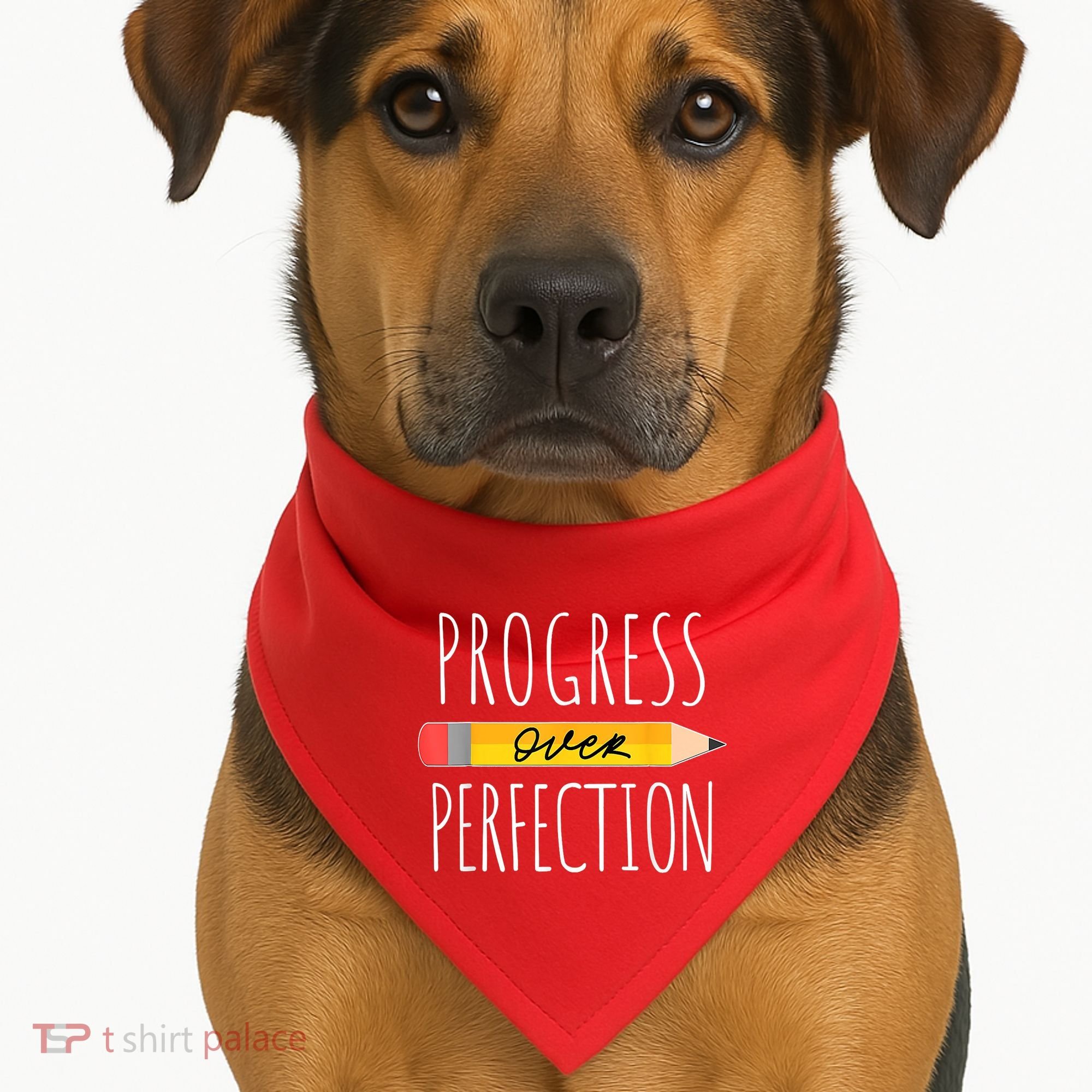 Motivational Progress Over Perfection Back To School Teacher USA-Made Doggie Bandana