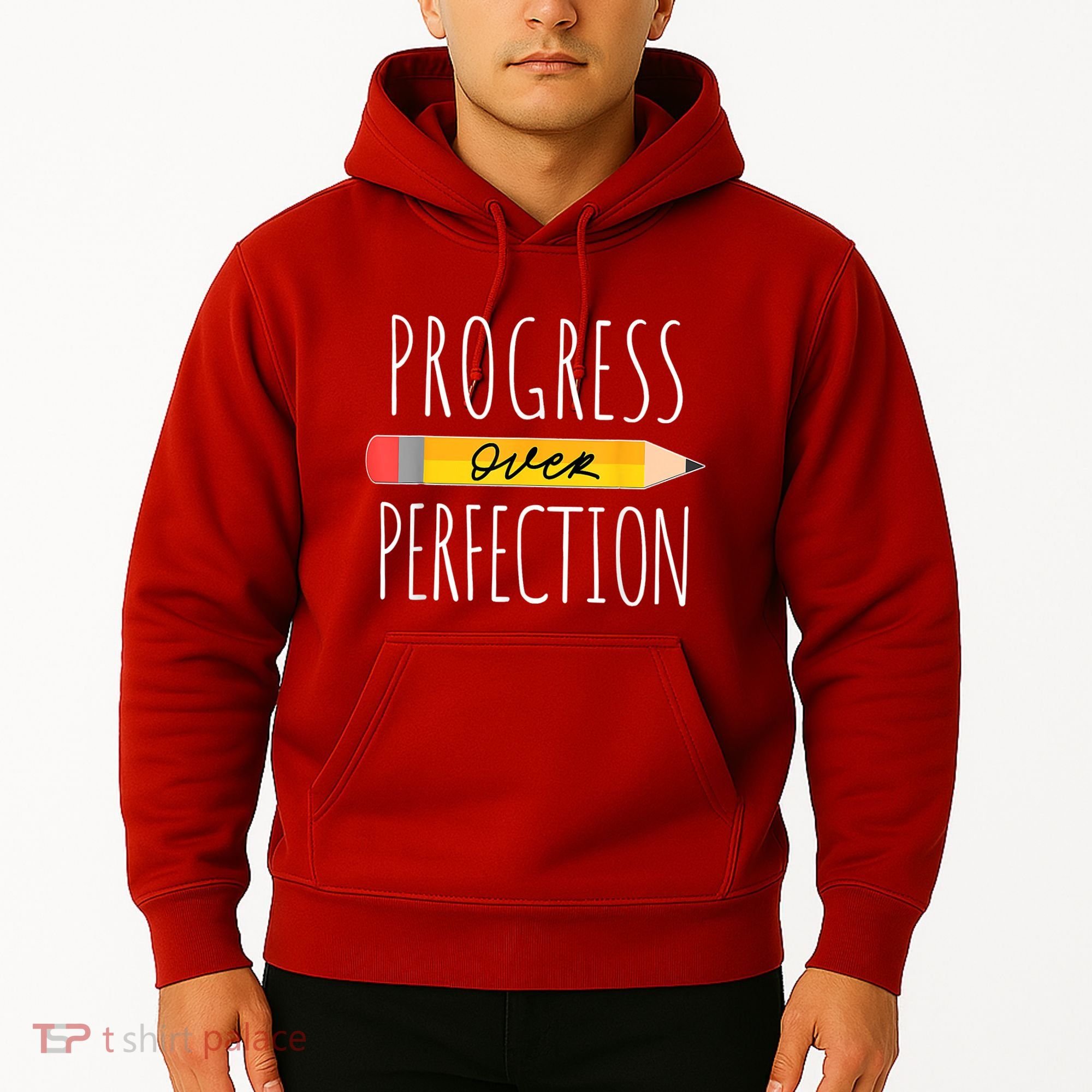 Motivational Progress Over Perfection Back To School Teacher Hoodie