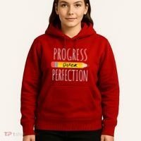 Motivational Progress Over Perfection Back To School Teacher Hoodie thumb 5