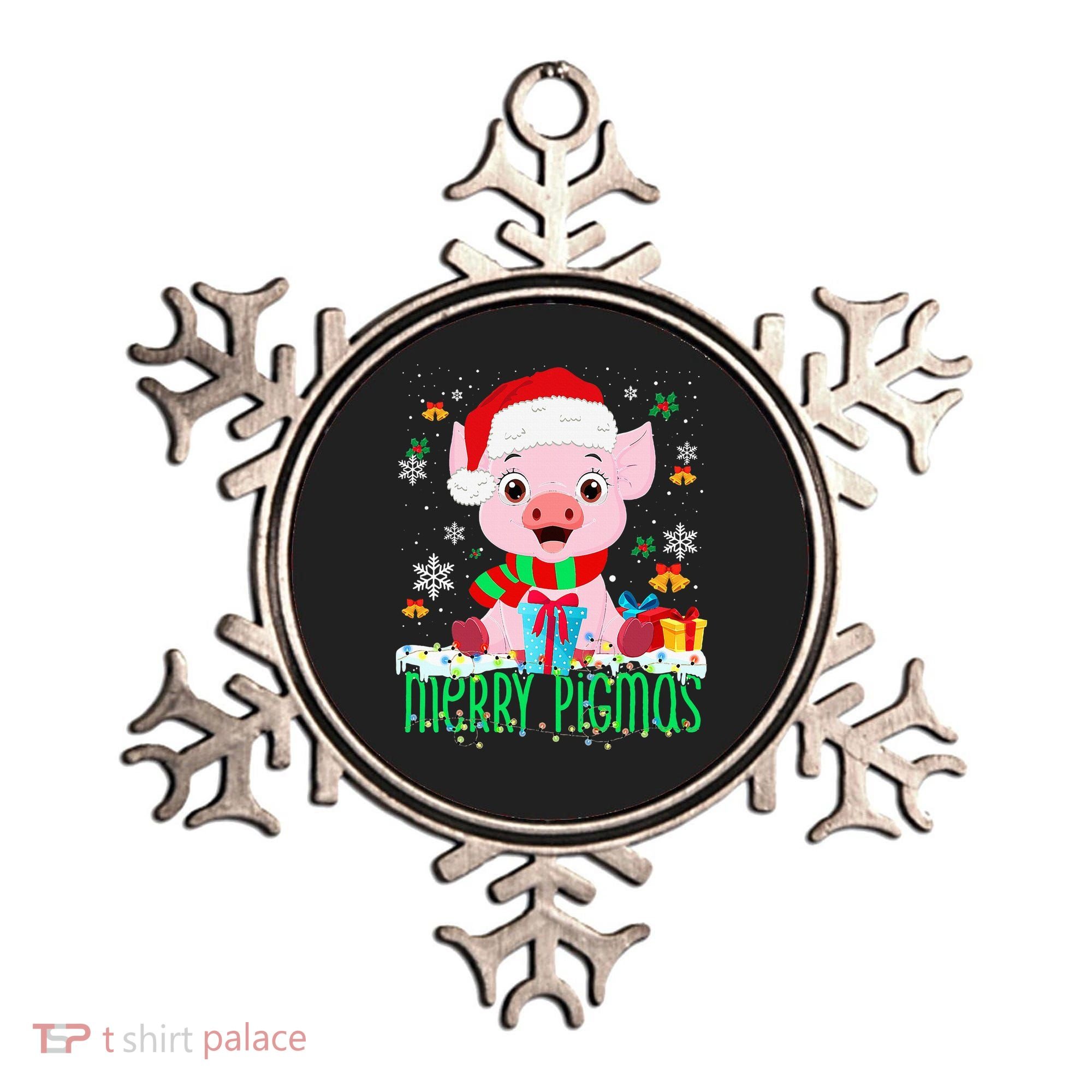 Merry Pigmas Pig Christmas Santa Hat Funny Xmas Light Farmer Ornament