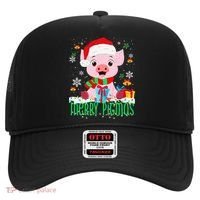 Merry Pigmas Pig Christmas Santa Hat Funny Xmas Light Farmer Hat thumb 0