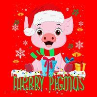 Merry Pigmas Pig Christmas Santa Hat Funny Xmas Light Farmer Santa Hat thumb 1