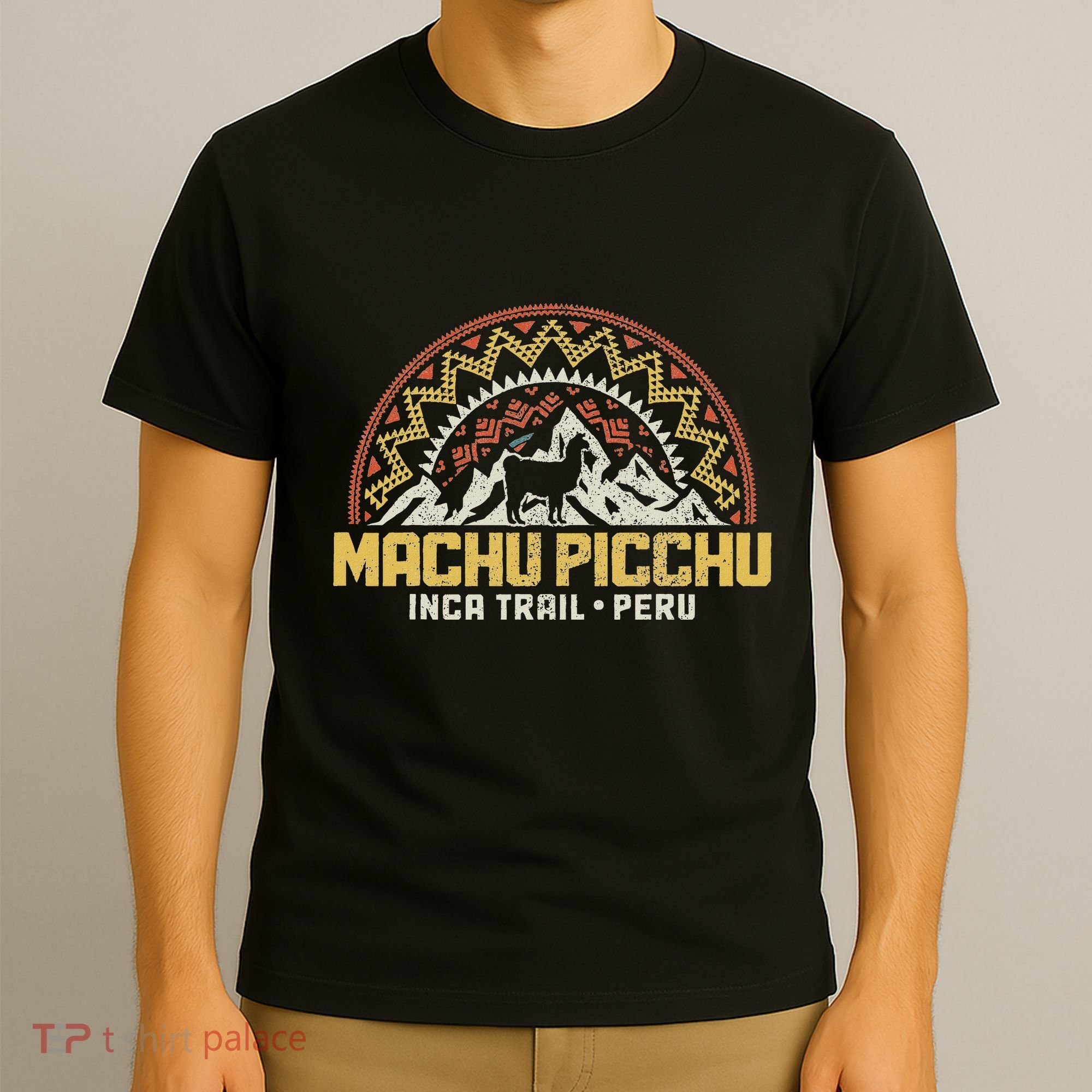 Machu Picchu Peru Inca Trail Souvenir Lama Alpaca Vintage T-Shirt