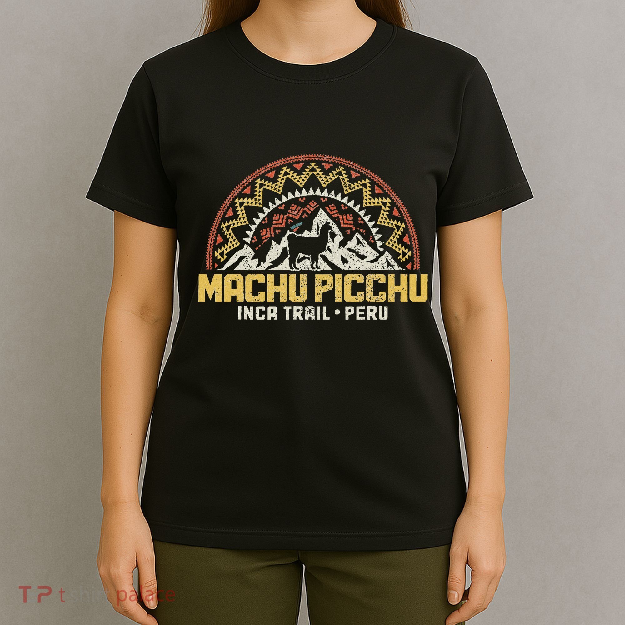 Machu Picchu Peru Inca Trail Souvenir Lama Alpaca Vintage T-Shirt