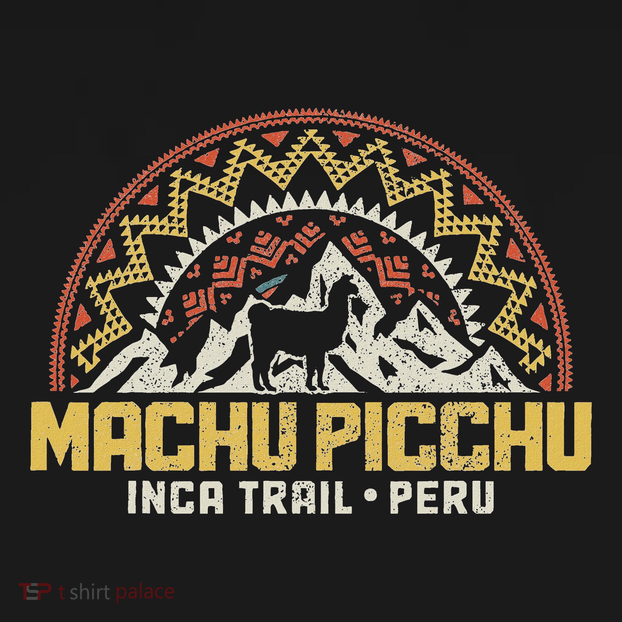 Machu Picchu Peru Inca Trail Souvenir Lama Alpaca Vintage T-Shirt