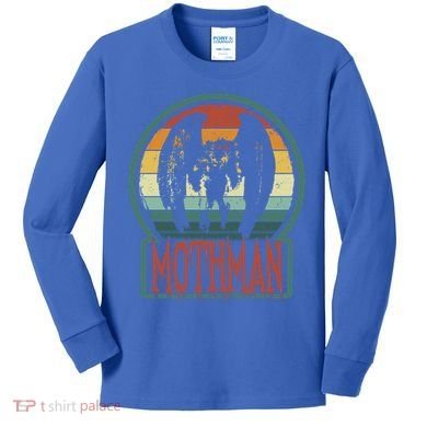 Moth Point Pleasant Retro Vintage Cryptid Cute Gift Kids Long Sleeve Shirt