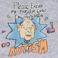 Marcus Pork Please Excuse My Poor Eye Contact IM Infected With Autism Women's Sweatshirt thumb 2
