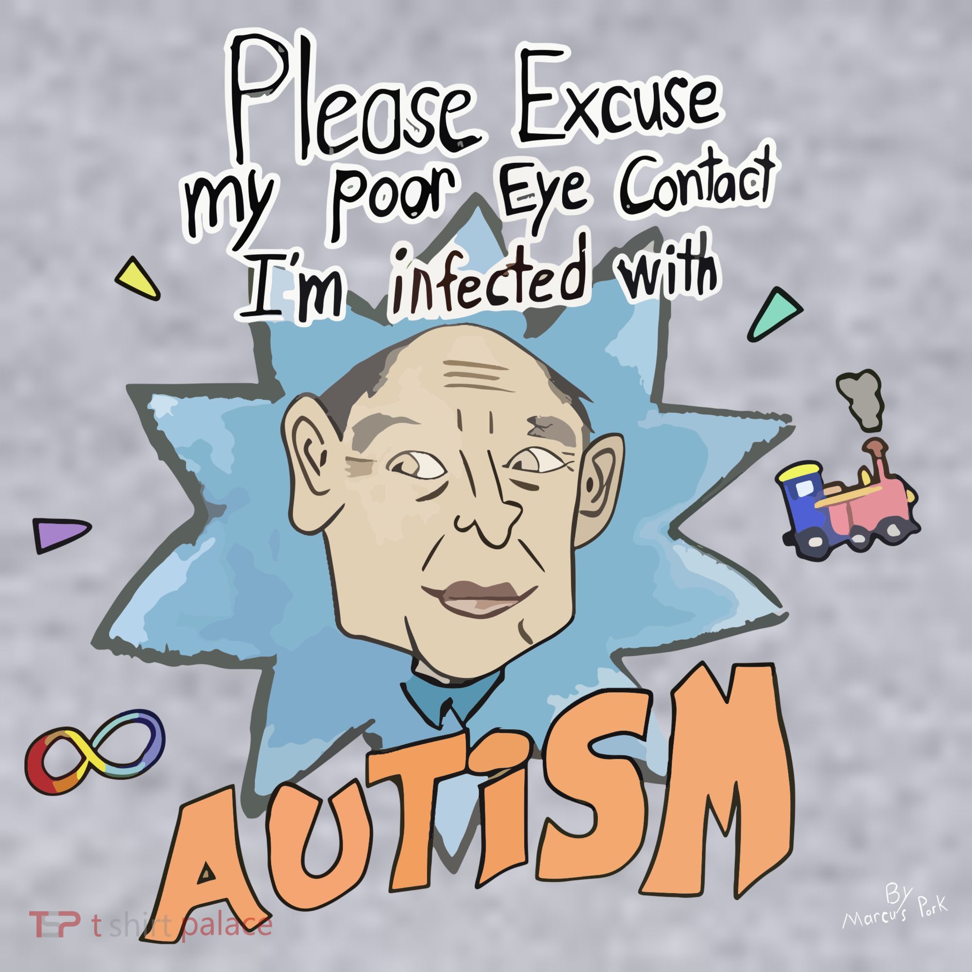 Marcus Pork Please Excuse My Poor Eye Contact IM Infected With Autism Women's Sweatshirt