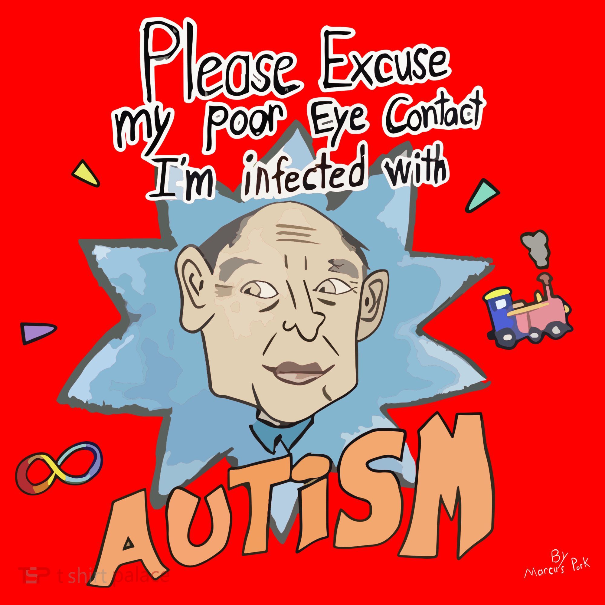 Marcus Pork Please Excuse My Poor Eye Contact IM Infected With Autism Santa Hat