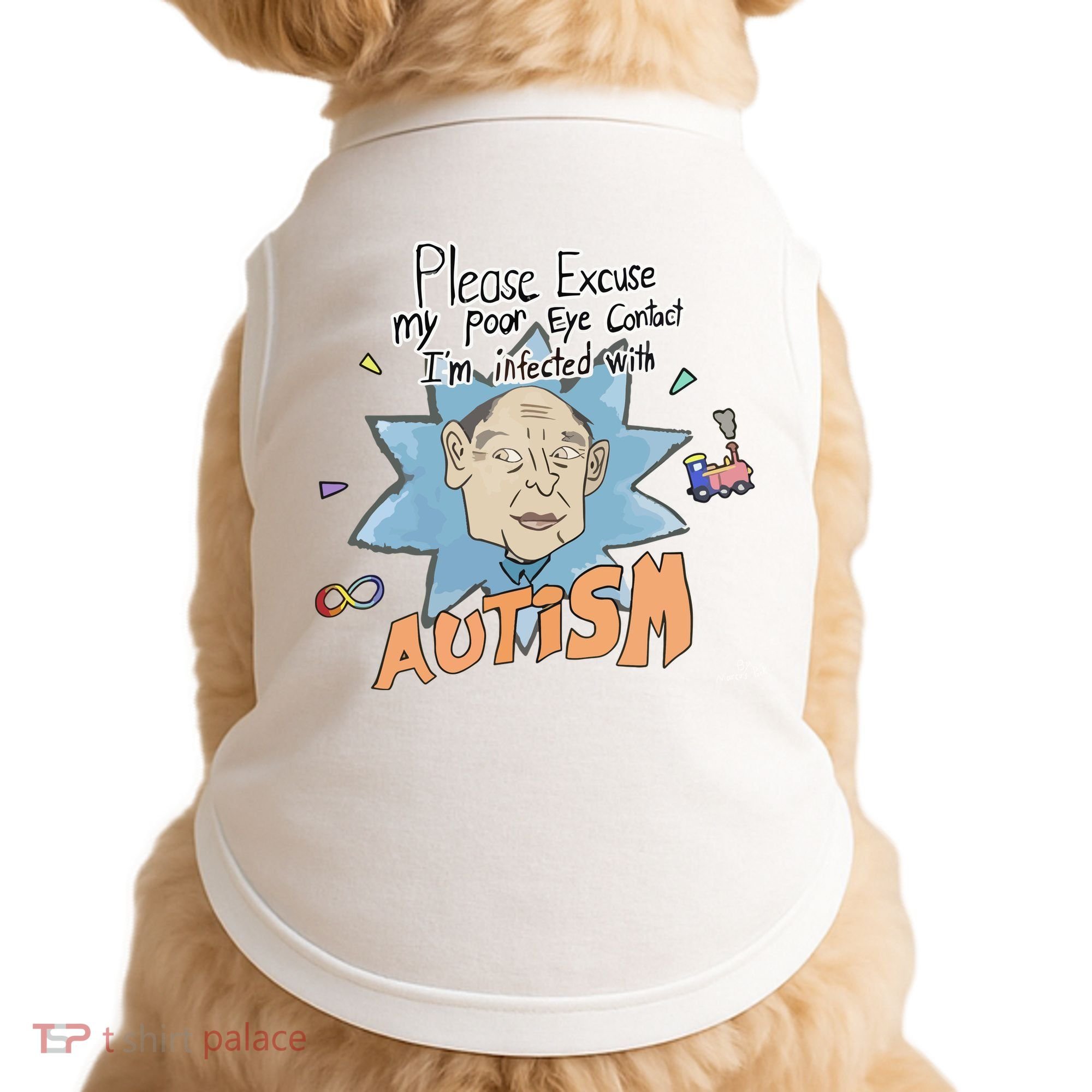 Marcus Pork Please Excuse My Poor Eye Contact IM Infected With Autism Doggie Tank
