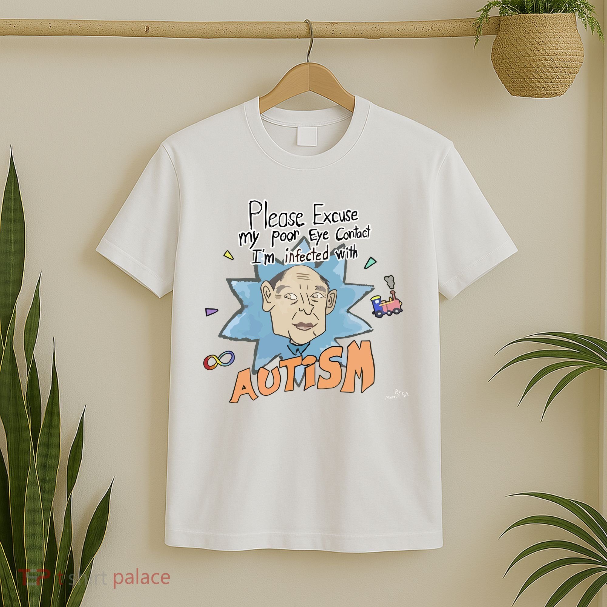 Marcus Pork Please Excuse My Poor Eye Contact IM Infected With Autism T-Shirt