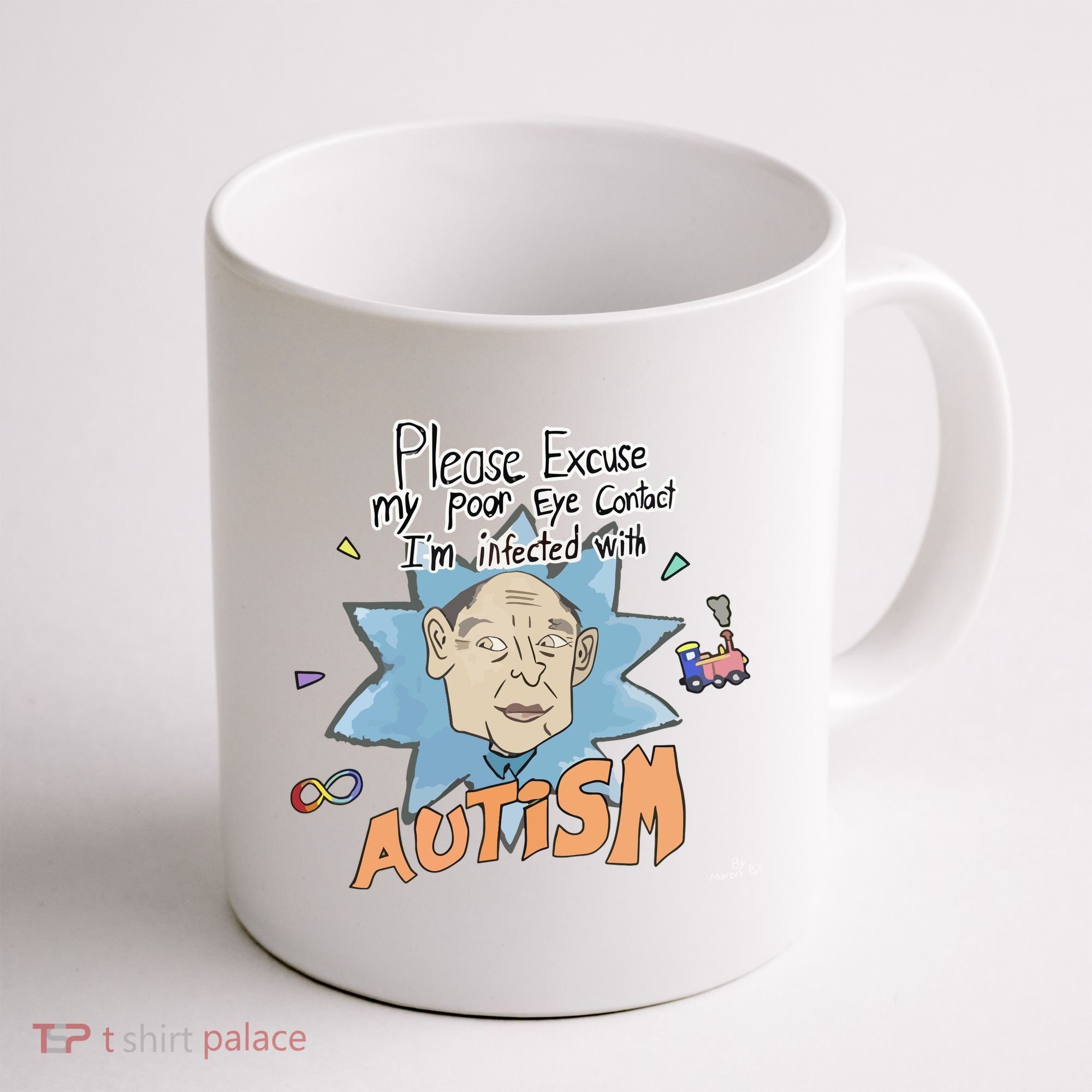 Marcus Pork Please Excuse My Poor Eye Contact IM Infected With Autism Coffee Mug