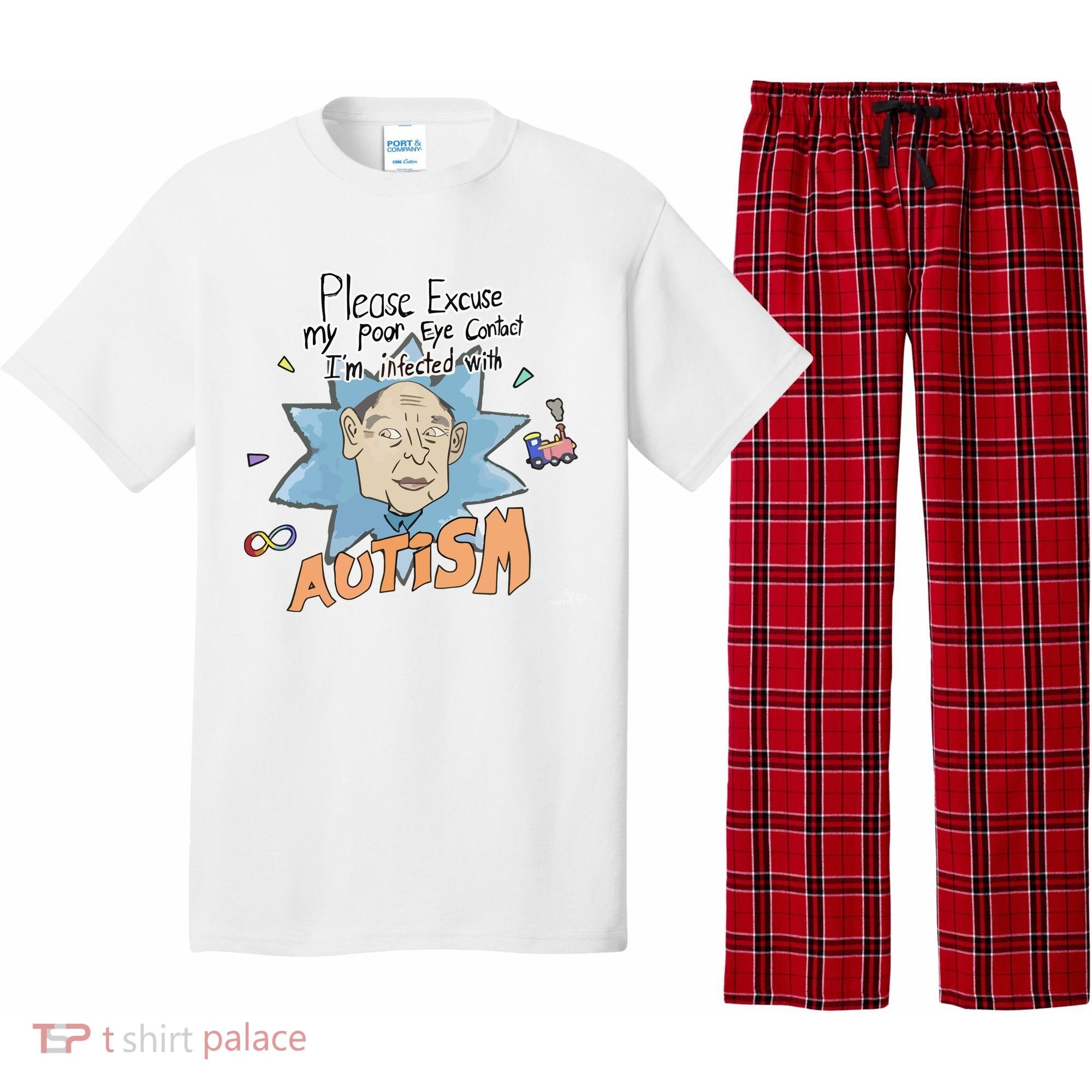 Marcus Pork Please Excuse My Poor Eye Contact IM Infected With Autism Pajama Set