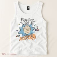 Marcus Pork Please Excuse My Poor Eye Contact IM Infected With Autism Tank Top thumb 2